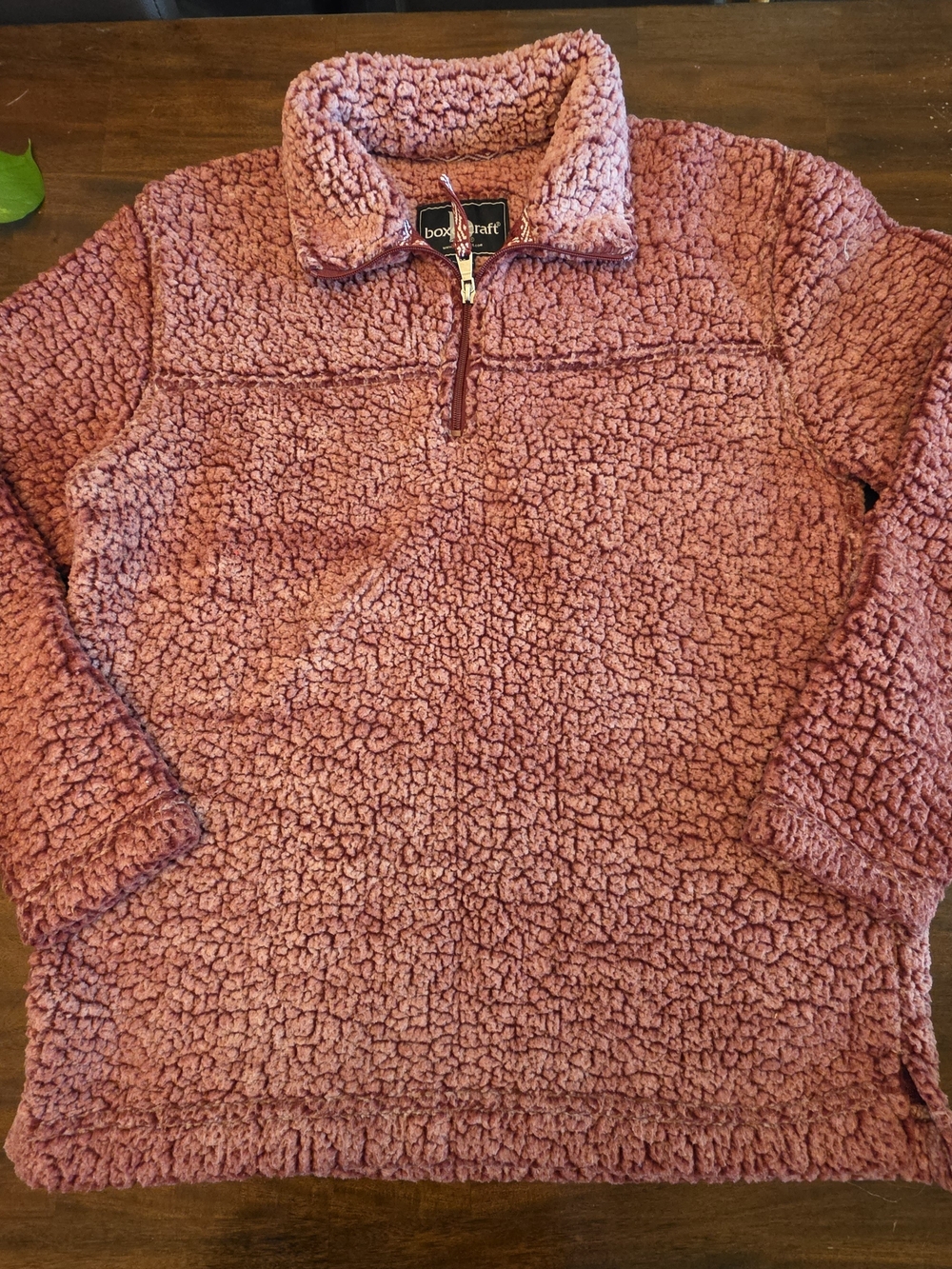 Boxercraft Frosty Garnet Sherpa Fleece Quarter-Zip Pullover - Size Medium